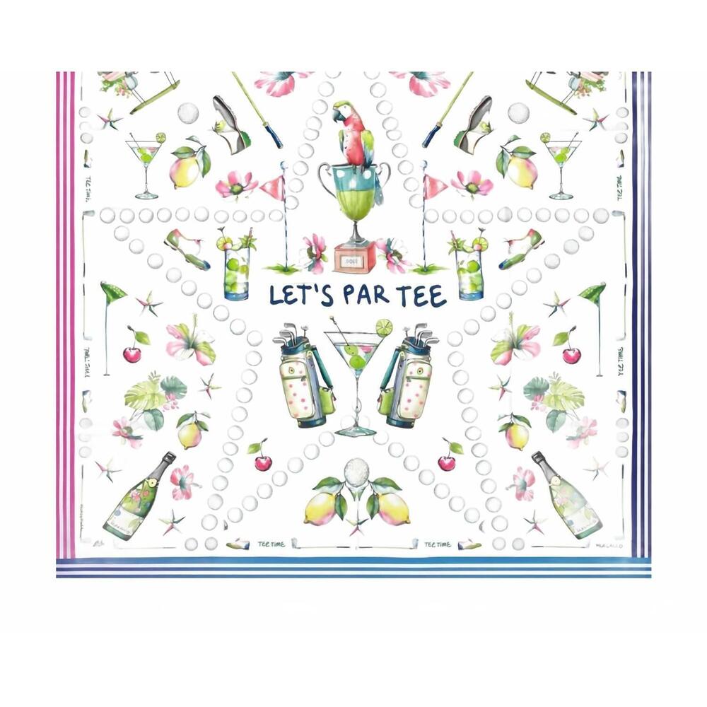 NEW VILAGALLO lets partee golf print scarf in multi